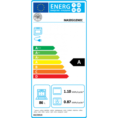 BERTAZZONI MAS95I1ENEC Κουζίνα Ηλεκτρική με Επαγωγικές Εστίες 90cm Μαύρο
